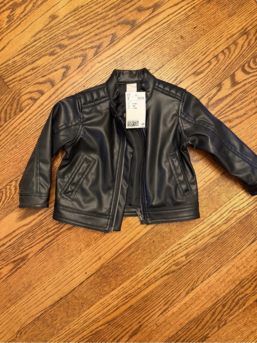 H&M Kids Black Faux Leather Moto Jacket